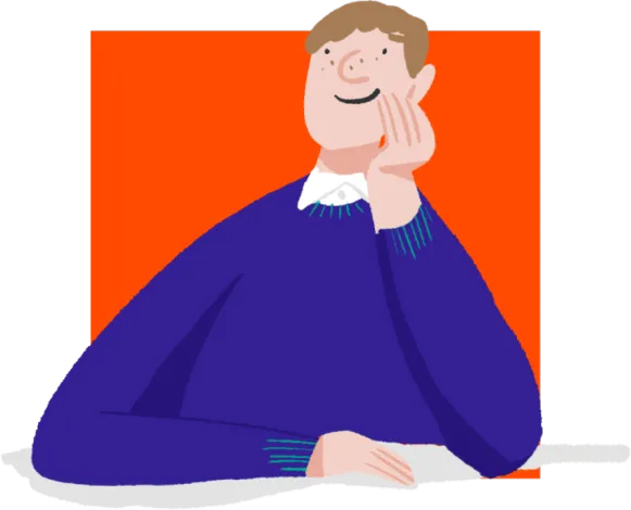 Illustration of a confident student