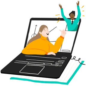 Illustration with student and tutor