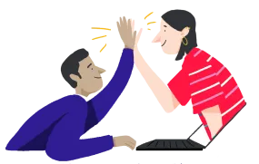 Illustration of a student and tutor