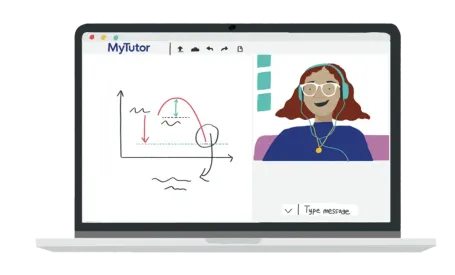 Illustration of a tutor on a video call
