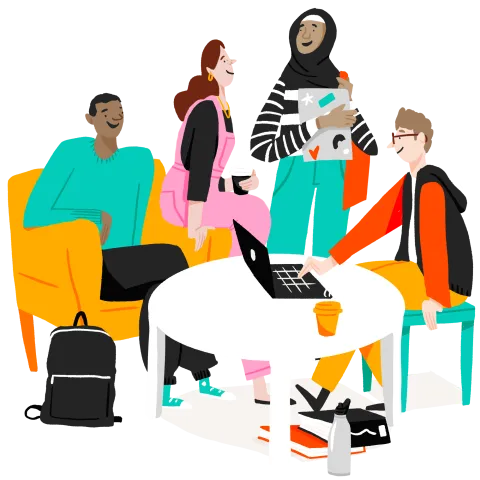 Illustration of a group of tutors