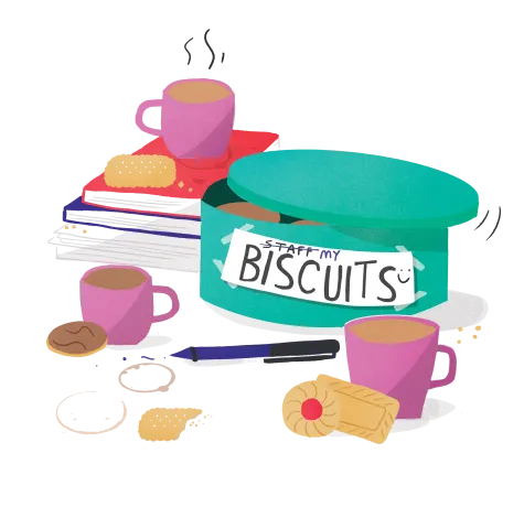 Illustration of biscuits and tea