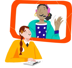 Illustration of a student and their tutor