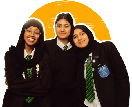 Students in orange circle